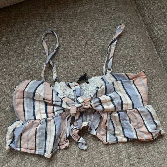 Stripes flowy tie top - Picture 1 of 3